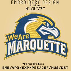 NCAA Marquette Golden Eagles Logo, Embroidery design, NCAA Golden Eagles, Embroidery Files, Machine Embroider Pattern