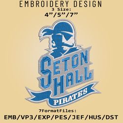 NCAA Seton Hall Pirates Logo, Embroidery design, NCAA Seton Hall Pirates, Embroidery Files, Machine Embroider Pattern