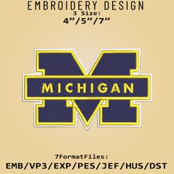 NCAA Michigan Wolverines Logo, Embroidery design, NCAA Michigan Wolverines, Embroidery Files, Machine Embroider Pattern