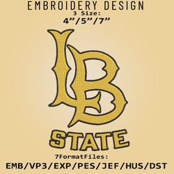 Long Beach State Beach NCAA Logo, Embroidery design, NCAA Long Beach State, Embroidery Files, Machine Embroider Pattern