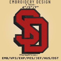 NCAA South Dakota Coyotes Logo, Embroidery design, South Dakota NCAA, Embroidery Files, Machine Embroider Pattern