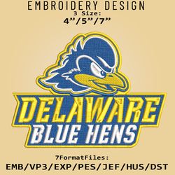 NCAA Delaware Blue Hens Logo, Embroidery design, NCAA Delaware Blue Hens, Embroidery Files, Machine Embroider Pattern