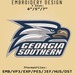NCAA Georgia Southern Eagles Logo, Embroidery design, NCAA Eagles, Embroidery Files, Machine Embroider Pattern