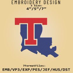 NCAA Louisiana Tech Bulldogs Logo, Embroidery design, Louisiana Tech NCAA, Embroidery Files, Machine Embroider Pattern