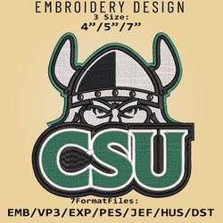 Cleveland State Vikings NCAA Logo, Embroidery design, Cleveland State NCAA, Embroidery Files, Machine Embroider Pattern