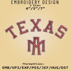 texas a&m aggies logo ncaa, embroidery design, ncaa texas a&m aggies, embroidery files, machine embroider pattern