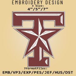 Texas A&M Aggies NCAA Logo, Embroidery design, NCAA Texas A&M, Embroidery Files, Machine Embroider Pattern