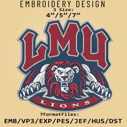 Loyola Marymount Lions NCAA Logo, Embroidery design, Lions NCAA, Embroidery Files, Machine Embroider Pattern