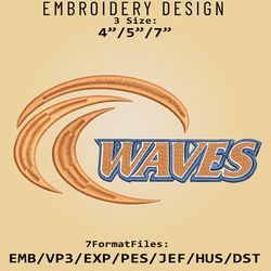 Pepperdine Waves NCAA Logo, Embroidery design, Pepperdine Waves NCAA, Embroidery Files, Machine Embroider Pattern