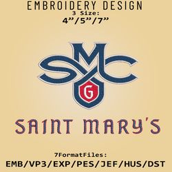 NCAA Saint Mary's Gaels Logo, Embroidery design, Saint Mary's Gaels NCAA, Embroidery Files, Machine Embroider Pattern