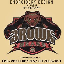 NCAA Brown Bears Logo, Embroidery design, Brown Bears NCAA, Embroidery Files, Machine Embroider Pattern
