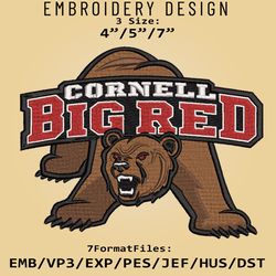 Cornell Big Red NCAA Logo, Embroidery design, Cornell Big Red NCAA, Embroidery Files, Machine Embroider Pattern