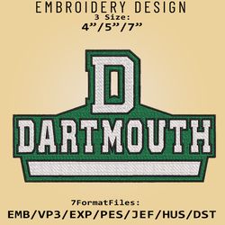 Dartmouth Big Green Logo NCAA, Embroidery design, Dartmouth Big Green NCAA, Embroidery Files, Machine Embroider Pattern