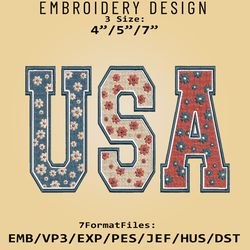 Retro America, USA, American Flag, 4th of July, Independence day, Embroidery Files, Machine Embroider Pattern