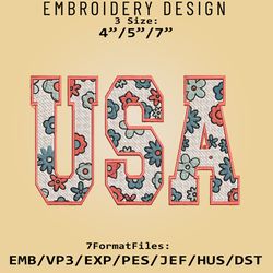 Retro America, American Flag, 4th of July, USA, Independence day, Embroidery Files, Machine Embroider Pattern