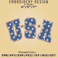 American, American Flag, 4th of July, USA, Independence day, Embroidery Files, Machine Embroider Pattern