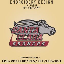 NCAA Santa Clara Broncos Logo, Embroidery design, Santa Clara Broncos NCAA, Embroidery Files, Machine Embroider Pattern