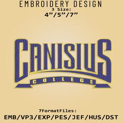 NCAA Canisius Golden Griffins Logo, Embroidery design, NCAA Griffins, Embroidery Files, Machine Embroider Pattern