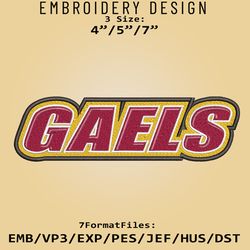 Iona Gaels NCAA Logo, Embroidery design, NCAA Iona Gaels, Embroidery Files, Machine Embroider Pattern