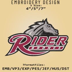 NCAA Rider Broncs Logo, Embroidery design, NCAA Rider Broncs, Embroidery Files, Machine Embroider Pattern