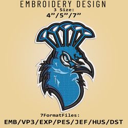 Saint Peters Peacocks NCAA Logo, Embroidery design, NCAA Saint Peters, Embroidery Files, Machine Embroider Pattern