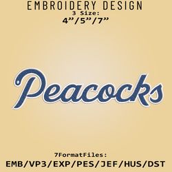 NCAA Saint Peters Peacocks Logo, Embroidery design, NCAA Saint Peters, Embroidery Files, Machine Embroider Pattern
