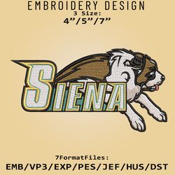 NCAA Siena Saints Logo, Embroidery design, NCAA Siena Saints, Embroidery Files, Machine Embroider Pattern