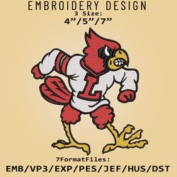 Louisville Cardinals Logo NCAA, Embroidery design, NCAA Louisville, Embroidery Files, Machine Embroider Pattern