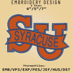 NCAA Syracuse Orange Logo, Embroidery design, NCAA Syracuse Orange, Embroidery Files, Machine Embroider Pattern