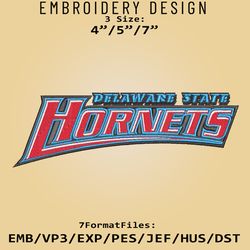 NCAA Delaware State Hornets Logo, NCAA Embroidery design, Delaware State, Embroidery Files, Machine Embroider Pattern