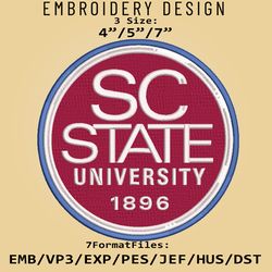 South Carolina State Bulldogs Logo NCAA, Embroidery design, Bulldogs NCAA, Embroidery Files, Machine Embroider Pattern