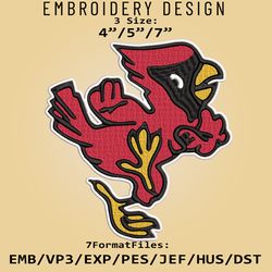 NCAA Ball State Cardinals Logo, Embroidery design NCAA, Ball State, Embroidery Files, Machine Embroider Pattern