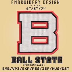 Ball State Cardinals Logo NCAA, Embroidery design, NCAA Ball State, Embroidery Files, Machine Embroider Pattern