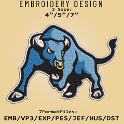 Buffalo Bulls Logo NCAA, Embroidery design, NCAA Buffalo Bulls, Embroidery Files, Machine Embroider Pattern