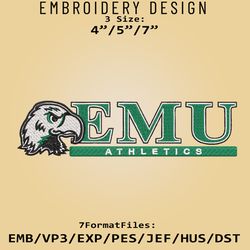 Eastern Michigan Eagles NCAA Logo, Embroidery design NCAA, Eastern Michigan, Embroidery Files, Machine Embroider Pattern