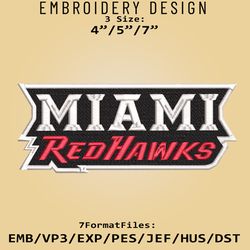 NCAA Miami (OH) RedHawks Logo, NCAA Embroidery design, Miami (OH) RedHawks, Embroidery Files, Machine Embroider Pattern