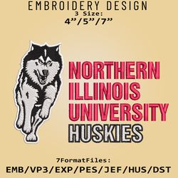 NCAA Northern Illinois Huskies Logo, NCAA Embroidery design, Illinois, Embroidery Files, Machine Embroider Pattern