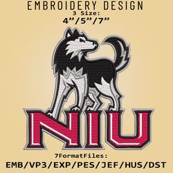 Northern Illinois Huskies Logo NCAA, Embroidery design, Illinois NCAA, Embroidery Files, Machine Embroider Pattern