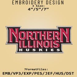 Northern Illinois Huskies Logo, NCAA Embroidery design, NCAA Illinois, Embroidery Files, Machine Embroider Pattern