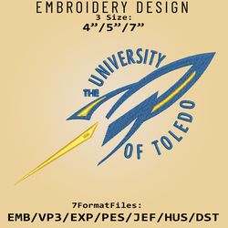 Toledo Rockets Logo NCAA, NCAA Embroidery design, Toledo Rockets, Embroidery Files, Machine Embroider Pattern