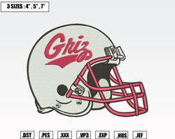 Montana Grizzlies Helmet Embroidery Designs, Machine Embroidery Files, NFL Embroidery Files