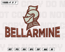 Bellarmine Knights Embroidery Designs,NCAA Embroidery Designs,NCAA Machine Embroidery Pattern,Instant Download
