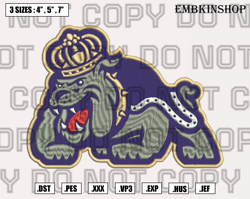James Madison Dukes Logos Embroidery Design,NCAA Embroidery Designs, NCAA Machine Embroidery Pattern, Instant Download