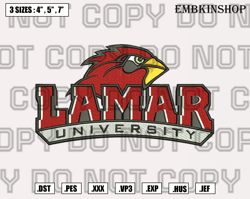Lamar Cardinals Logo Embroidery Design,NCAA Embroidery Designs, NCAA Machine Embroidery Pattern, Instant Download
