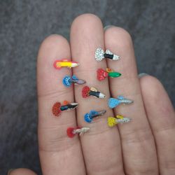 Miniature various clay Guppy 10 pcs, tiny fish for diorama, resin art, display or dollhouse aquarium