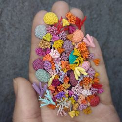 Set of various miniature corals, tiny corals for diorama, resin art, display or dollhouse aquarium
