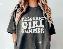 Pregnant Girl Summer Shirt, Comfort Colors Mom to Be Shirt, Baby Announcement, Pregnancy Reveal, Baby Shower Gift, Funny