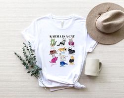 Karma Is a Cat, Popular Fan Shirt, Concert Tshirt,swiftie merch kids,,Swiftie Gift Tour Shirt, Swiftie Lovers Cute Sweat