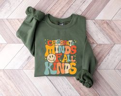 Celebrate Minds Of All Kinds Shirt, Neurodiversity Shirt, Autism Awareness Shirt, ADHD Shirt, Autism Acceptance Gift, SP