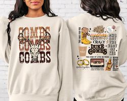 Combs Bullhead Sweatshirt & Hoodie, Two Side, Country Music Shirt, Luke Combs World Tour 2022, Cowboy Combs, Luke Combs